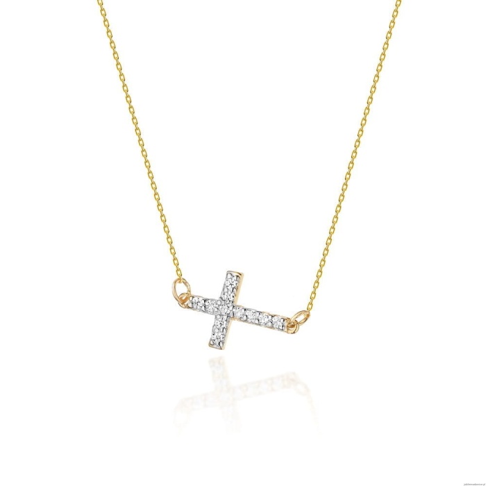 Naszyjnik C006 z diamentami żółte złoto