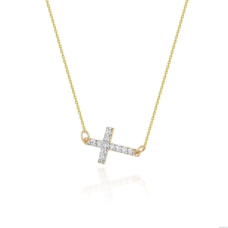 Naszyjnik C006 z diamentami żółte złoto