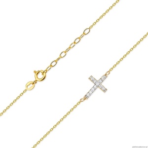 Naszyjnik C006 z diamentami żółte złoto