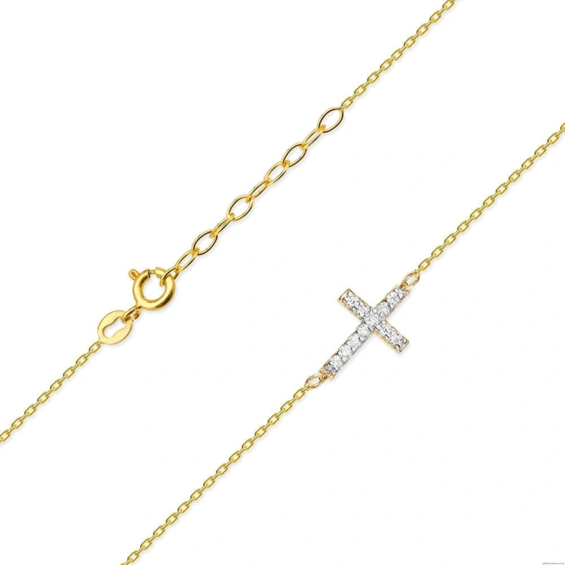 Naszyjnik C006 z diamentami żółte złoto