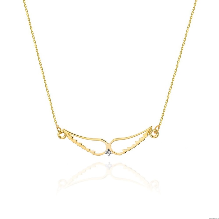 Naszyjnik C007 z diamentami żółte złoto