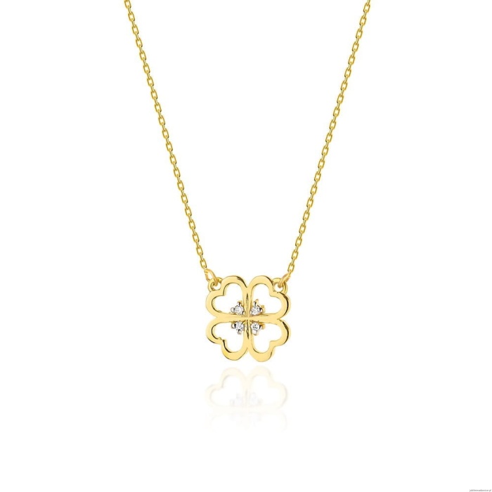Naszyjnik C008 z diamentami żółte złoto