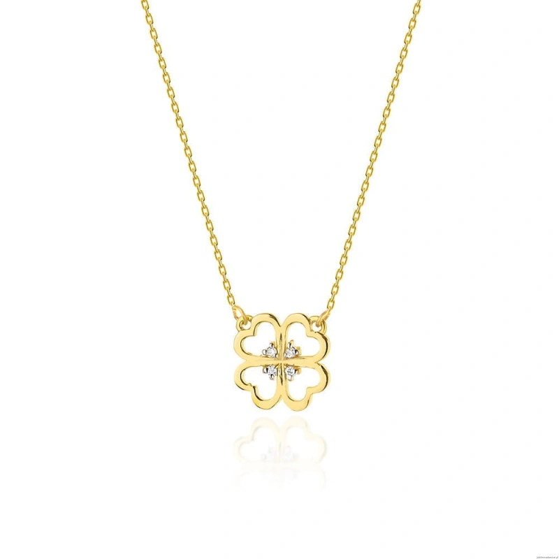 Naszyjnik C008 z diamentami żółte złoto