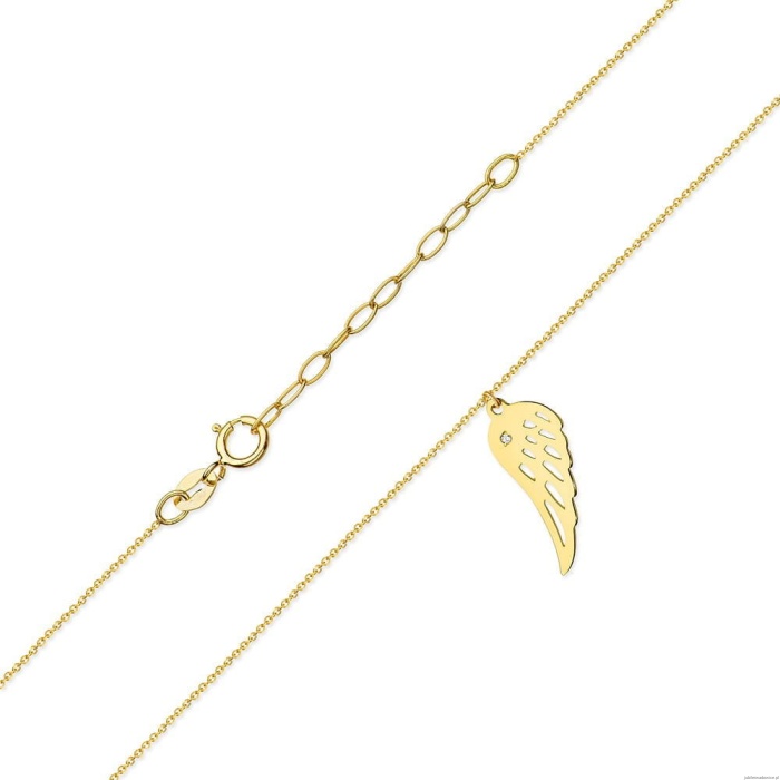 Naszyjnik C012 z diamentami żółte złoto