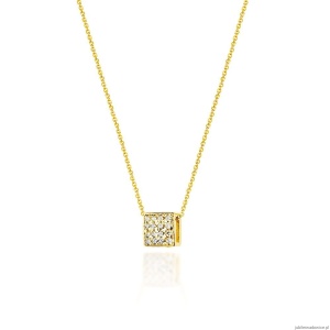 Naszyjnik C013 z diamentami żółte złoto