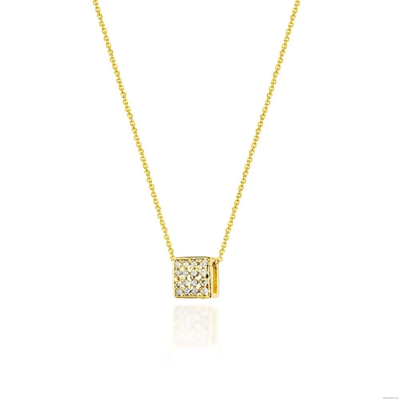 Naszyjnik C013 z diamentami żółte złoto