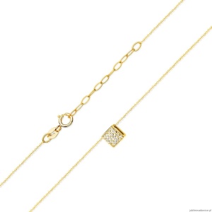Naszyjnik C013 z diamentami żółte złoto