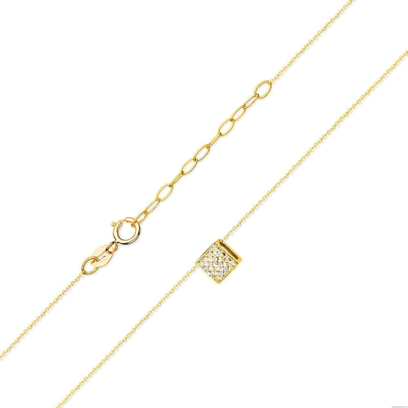Naszyjnik C013 z diamentami żółte złoto
