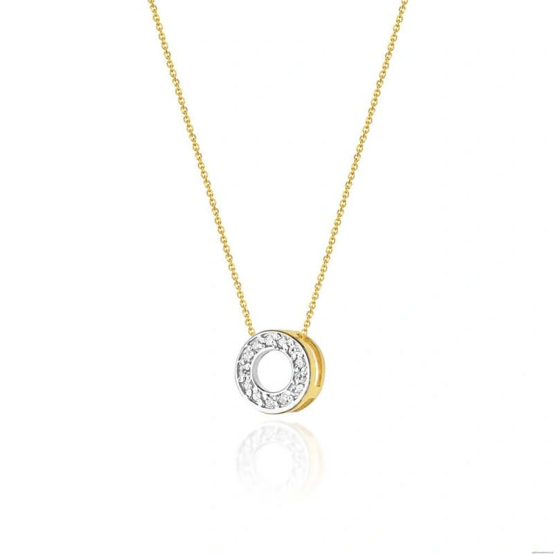 Naszyjnik C014 z diamentami żółte złoto
