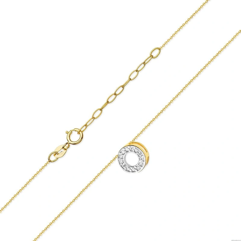 Naszyjnik C014 z diamentami żółte złoto