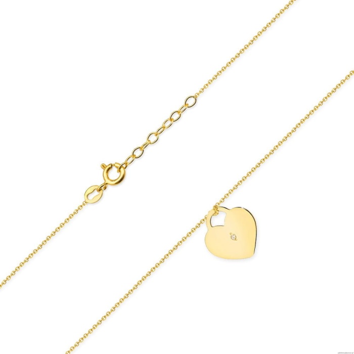 Naszyjnik C015 z diamentami żółte złoto