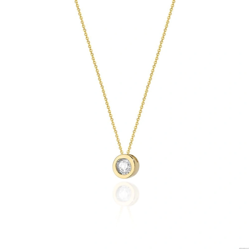 Naszyjnik C016 z diamentami żółte złoto