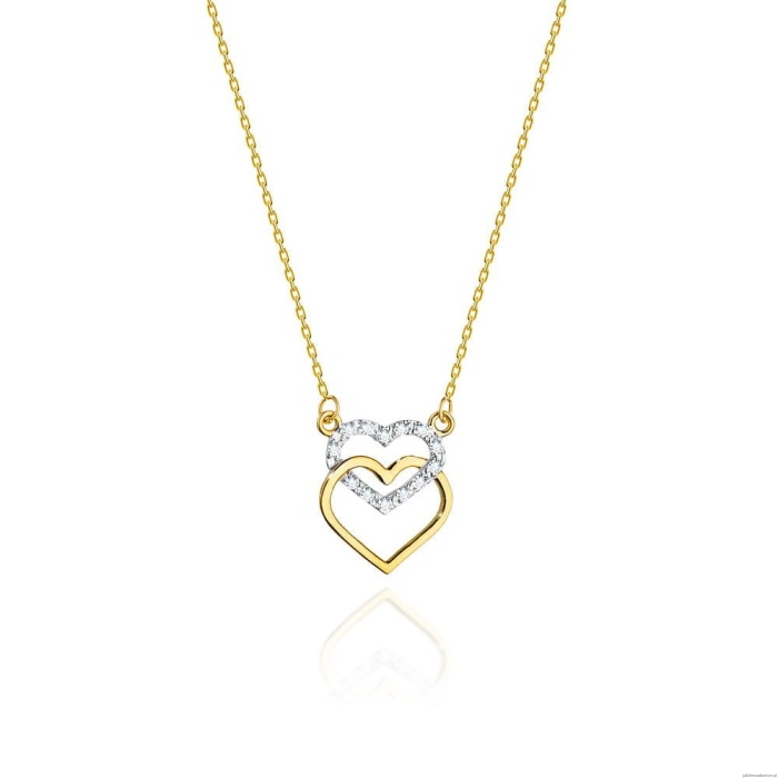 Naszyjnik C025 z diamentami żółte złoto