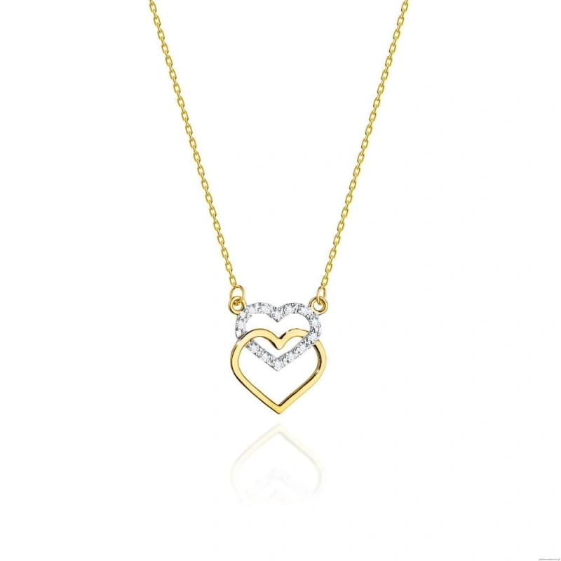 Naszyjnik C025 z diamentami żółte złoto