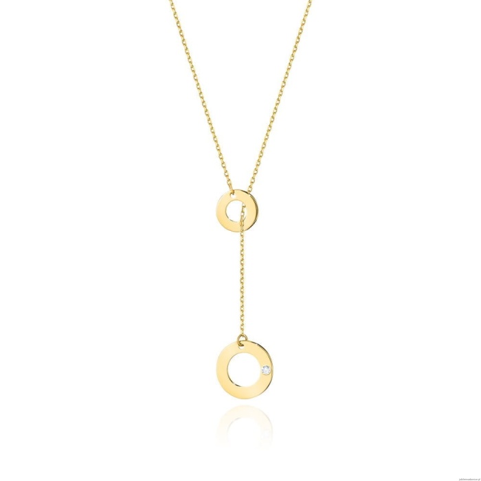 Naszyjnik C045 z diamentami żółte złoto