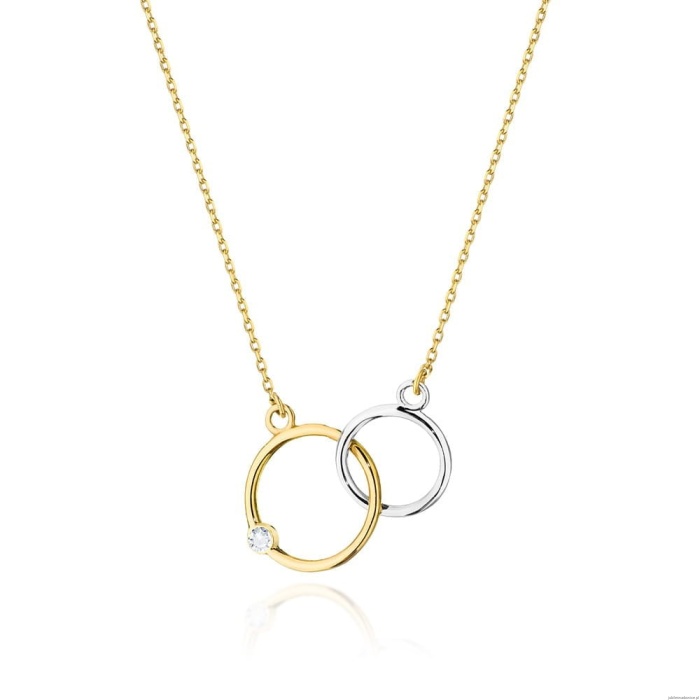 Naszyjnik C047 z diamentami żółte złoto