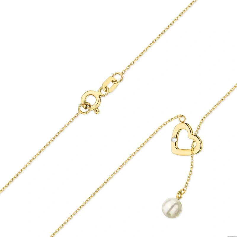 Naszyjnik C052 z diamentami żółte złoto