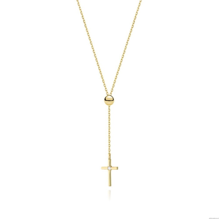 Naszyjnik C065 z diamentami żółte złoto