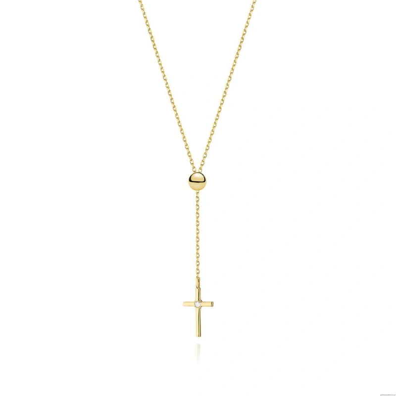 Naszyjnik C065 z diamentami żółte złoto