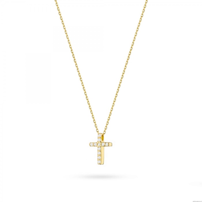 Naszyjnik C066 z diamentami żółte złoto