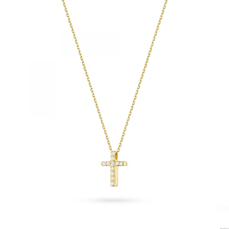Naszyjnik C066 z diamentami żółte złoto