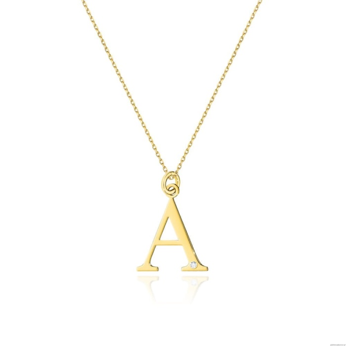 Naszyjnik C069 z diamentami żółte złoto