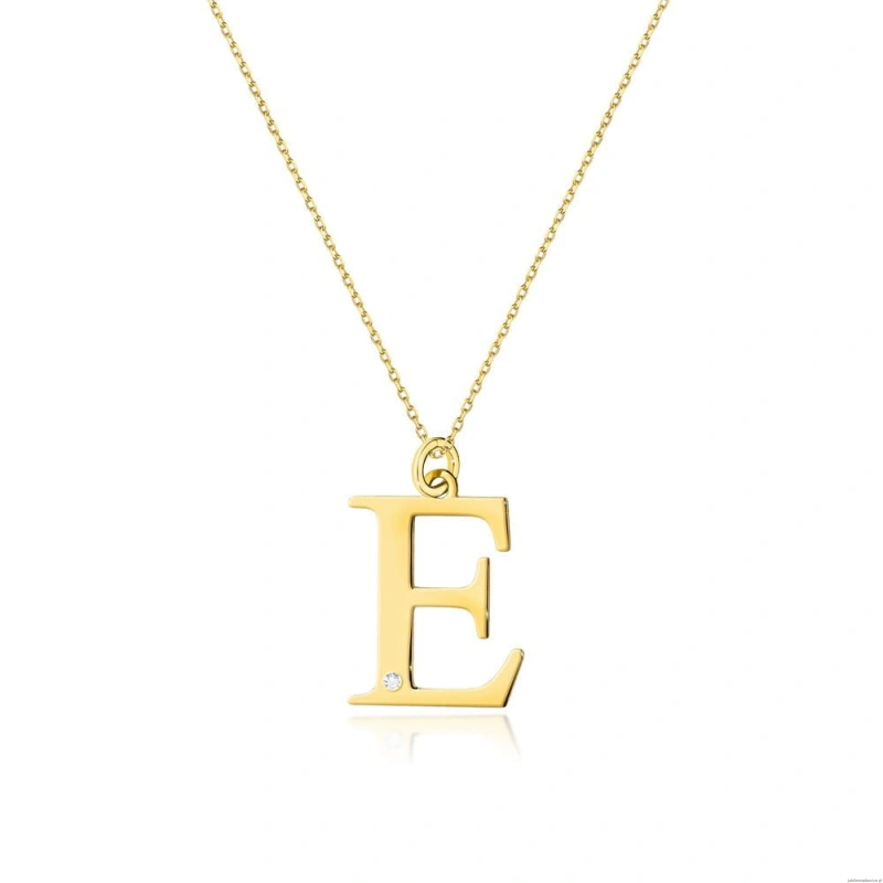 Naszyjnik C069 z diamentami żółte złoto