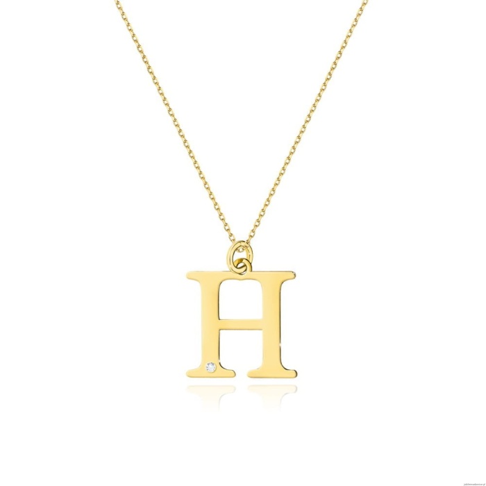 Naszyjnik C069 z diamentami żółte złoto