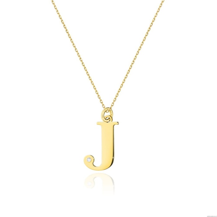 Naszyjnik C069 z diamentami żółte złoto