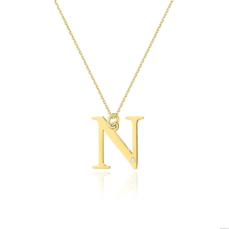 Naszyjnik C069 z diamentami żółte złoto