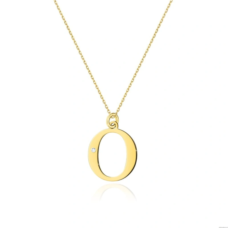 Naszyjnik C069 z diamentami żółte złoto