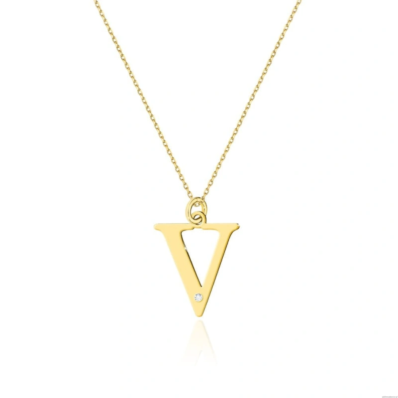 Naszyjnik C069 z diamentami żółte złoto