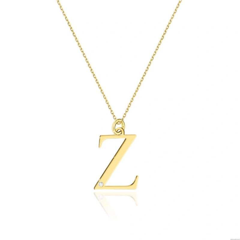 Naszyjnik C069 z diamentami żółte złoto