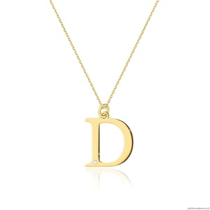 Naszyjnik C070 z diamentami żółte złoto