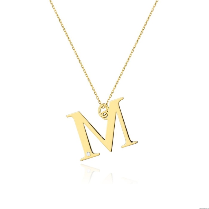 Naszyjnik C070 z diamentami żółte złoto