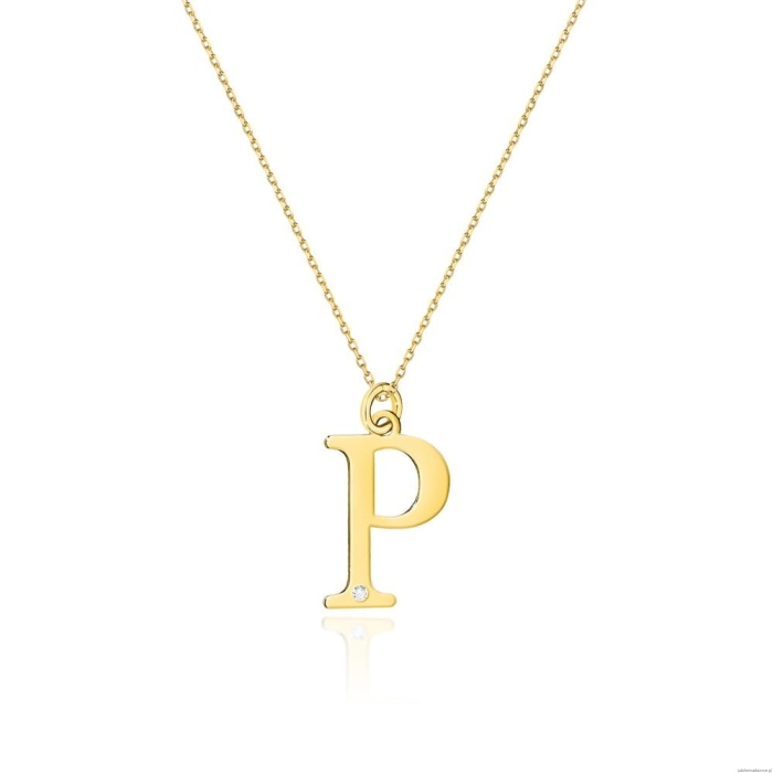 Naszyjnik C070 z diamentami żółte złoto