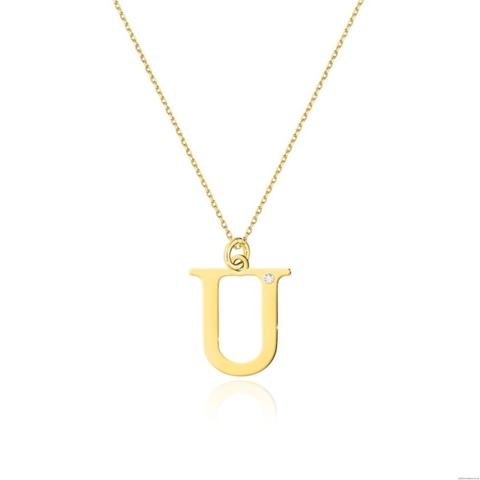 Naszyjnik C070 z diamentami żółte złoto