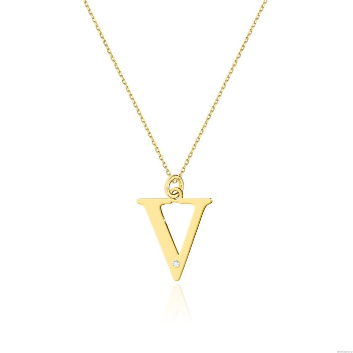 Naszyjnik C070 z diamentami żółte złoto