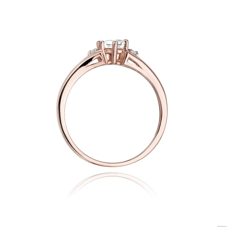 Pierścionek W0076 Biały Szafir 0,60ct różowe złoto