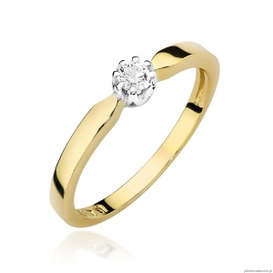 Pierścionek W450 Diament 0,08ct żółte złoto