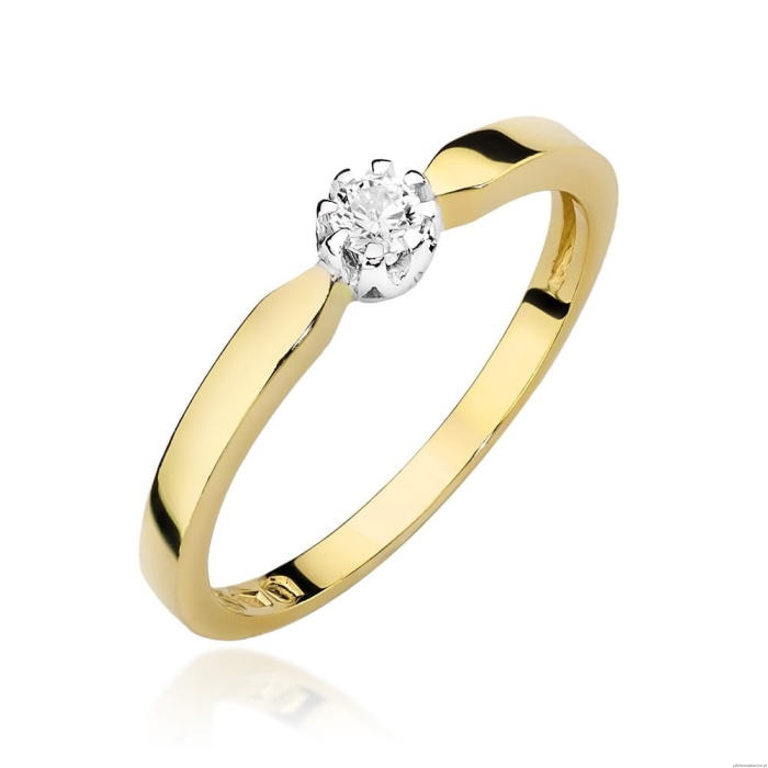Pierścionek W450 Diament 0,08ct żółte złoto