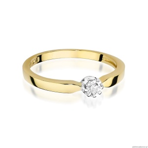 Pierścionek W450 Diament 0,08ct żółte złoto