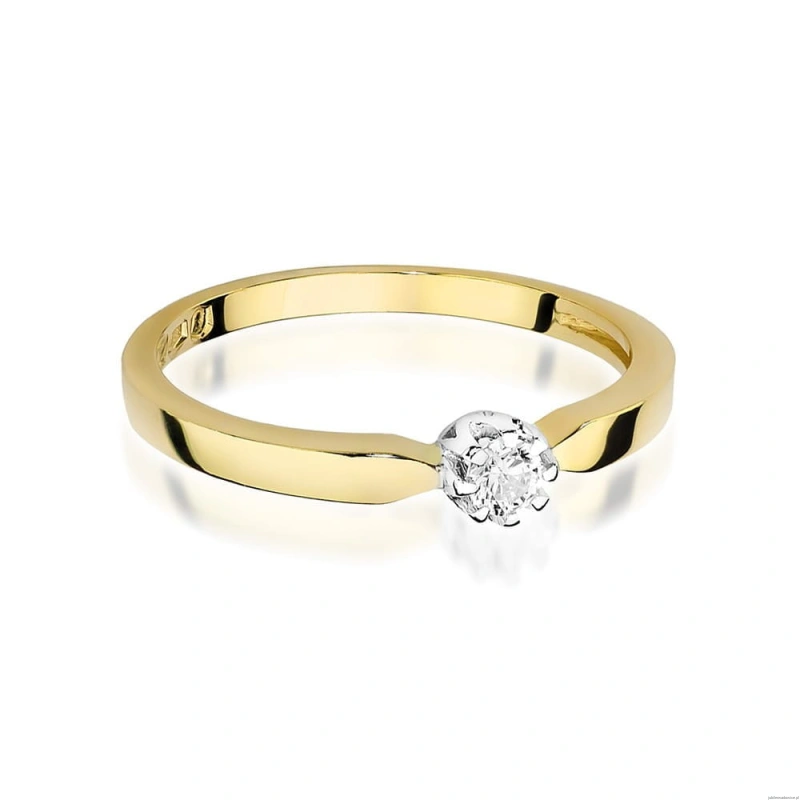 Pierścionek W450 Diament 0,08ct żółte złoto