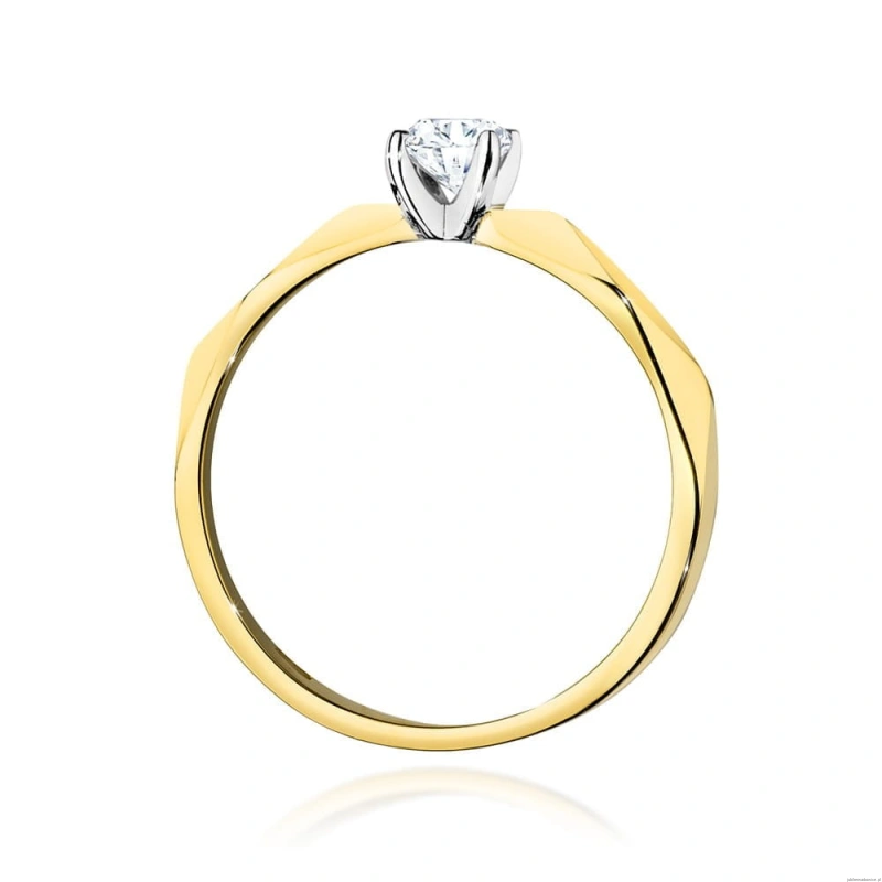 Pierścionek W484 Diament 0,25ct żółte złoto