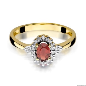 Pierścionek W312 Granat 0,50ct żółte złoto