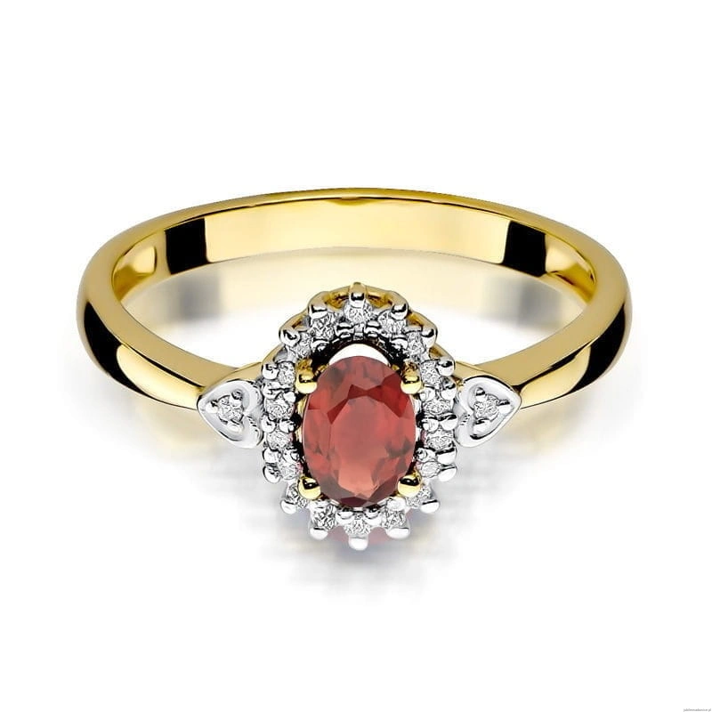 Pierścionek W312 Granat 0,50ct żółte złoto
