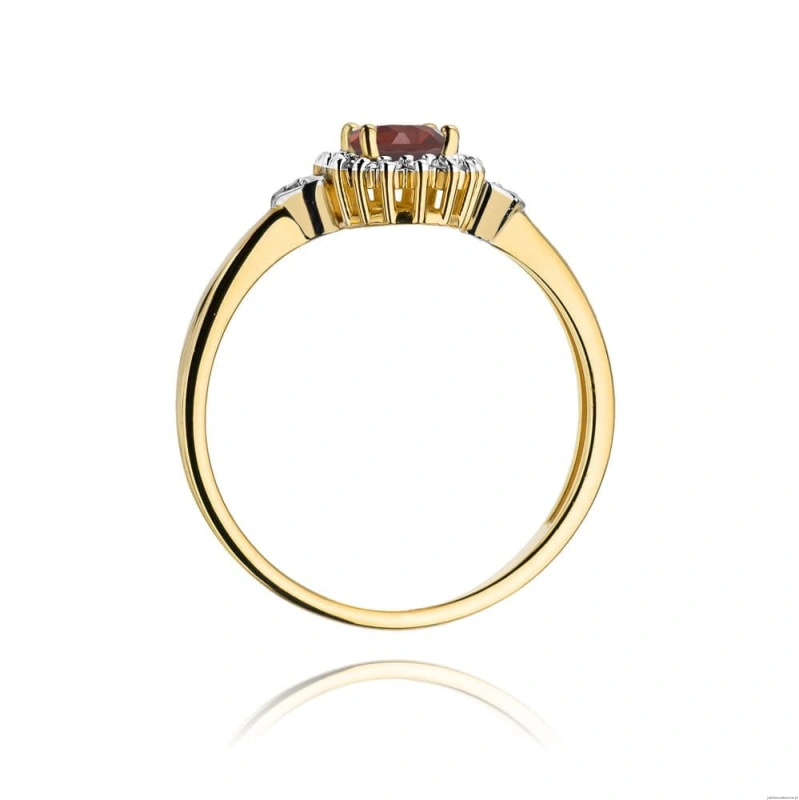 Pierścionek W312 Granat 0,50ct żółte złoto