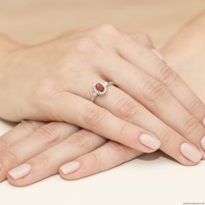 Pierścionek W312 Granat 0,50ct żółte złoto