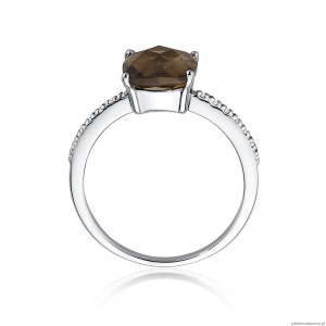 Pierścionek W511 Kwarc Dymny 2,00ct białe złoto