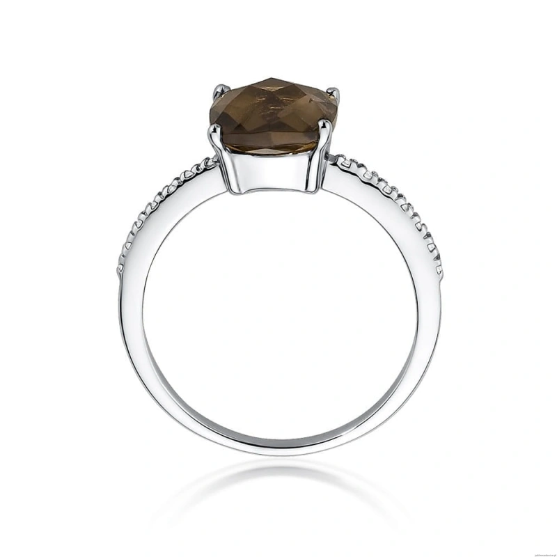 Pierścionek W511 Kwarc Dymny 2,00ct białe złoto